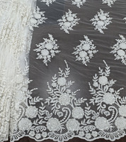 Tela de Tul Bordada con Lentejuelas de Alta Calidad, Doble Cara, Resistente a la Encogimiento, para Novias y Bodas