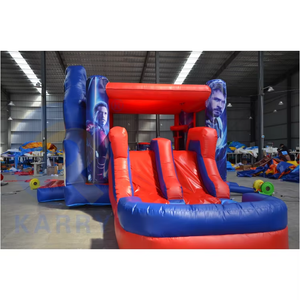 Siêu anh hùng <span class=keywords><strong>Inflatable</strong></span> trượt nước nhà bị trả lại với hồ bơi bền PVC sân chơi <span class=keywords><strong>Inflatable</strong></span> <span class=keywords><strong>Bouncer</strong></span> Nhảy Nhảy lâu đài Lược - Product Image 2