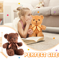 Ours en peluche doux de 15 cm avec vêtements personnalisés, jouet en peluche OEM en polyester écologique, animal en peluche en gros, cadeau pour enfants et animaux de compagnie