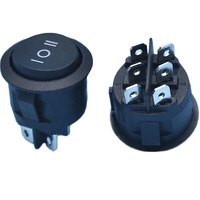 Interrupteur à bascule rond noir avec LED bleue 3A/250V 10A/125V tension maximale industrielle marche-arrêt 250Vac
