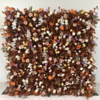 Mur de fleurs artificielles en tissu 5D personnalisé pour décoration de mariage, toile de fond en soie rouge avec roses artificielles – Vente chaude