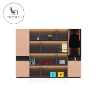 Escritorio Ejecutivo Moderno y Minimalista con Gabinete Trasero, Librero de Madera, Archivador y Mueble para Almacenamiento de Documentos Financieros