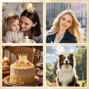 Small Christmas Crown <b>Cake</b> Topper Metal Birthday Party Decoration <b>Supplies</b> for <b>Cake</b> <b>Decorating</b> Use in Baking Number Shaped - Product Image 4
