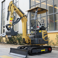 Mini-excavatrice de haute qualité CE EPA 1,8 tonne, micro-pelle sur chenilles en caoutchouc pour aménagement paysager, mini-pelle hydraulique diesel pour jardin