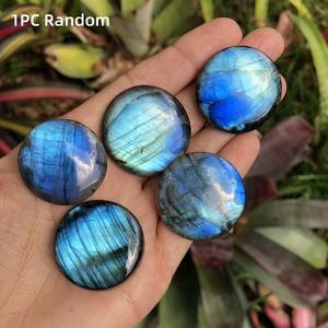 จี้หินลาบราดอไรต์ทรงกลมธรรมชาติ DIY เครื่องประดับหินมูนสโตนสีฟ้าประกาย สร้อยคอทำมือ ของขวัญสำหรับผู้หญิง - Product Image 5