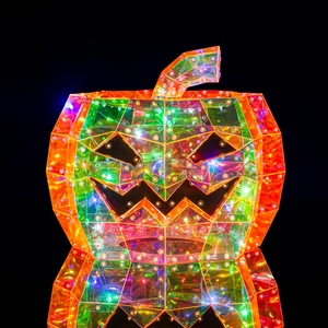 Décoration d'Halloween LED en forme de citrouille, style gemme, citrouille lumineuse, ornement festif de table d'intérieur - Product Image 3