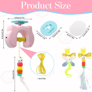 ของเล่นแมวแบบแขวนประตู ขนนก โยโย่ ไฟฟ้า เป็นมิตรกับสิ่งแวดล้อม สำหรับความสนุกสนานและความบันเทิงด้วยตนเอง ของเล่นแมวสไตล์การ์ตูนสุดสมาร์ท ขายส่ง - Product Image 2