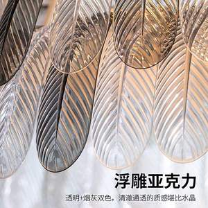 โคมไฟระย้าขนนกสีขาวอบอุ่นสำหรับห้องนอน ดีไซน์ทันสมัยและมีศิลปะสำหรับตกแต่งวิลล่า - Product Image 4