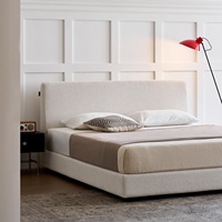 Lit double modulaire Zayshine de luxe moderne nordique en velours blanc pour chambre principale, tailles Queen et King, 1,5 et 1,8 mètres, grand lit souple