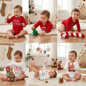 Lindos Trajes <span class=keywords><strong>de</strong></span> Navidad <span class=keywords><strong>de</strong></span> Santa Claus para Bebé, Monos <span class=keywords><strong>de</strong></span> Algodón <span class=keywords><strong>de</strong></span> Manga Larga para Bebés, Cierre con Botones a Presión, Mis Primeros Trajes <span class=keywords><strong>de</strong></span> Recién Nacido, Venta al por Mayor - Product Image 2