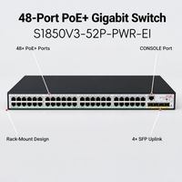 Nuevo Switch Gestionado de Capa 2 H3C S1850V3-52P-PWR-EI Original de 48 Puertos Gigabit, QoS, SNMP, 4 Puertos Ópticos Gigabit, Administración Web, LAN