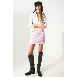 Minifalda Ligera de Punto con Estampado Animal Lila - Product Image 2