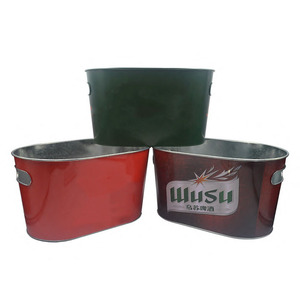 工場直送 亜鉛メッキ金属製ワインクーラーバケツ 大型10L ビール缶用アイスバケツ パーティー用 - Product Image 1