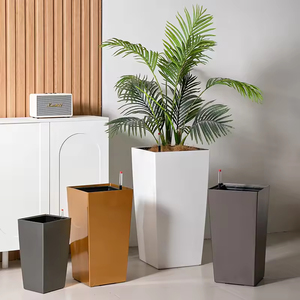 Maceta de Plástico PP Blanca Dorada para Plantas, Maceta y Jardinera Sencilla para <span class=keywords><strong>Hotel</strong></span>, Maceta de Plástico Moderna para Decoración de Interiores del Hogar - Product Image 4