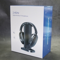 Casque audio sans fil 2,4 GHz RF 30 m pour TV, avec écouteurs stéréo supra-auriculaires, haut-parleurs dynamiques, LED et batterie rechargeable – Vente en gros