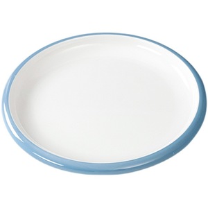 Assiettes à dîner en mélamine de style nordique bicolore, bleu, rondes, couleur unie, pour hôtel et restaurant - Product Image 5