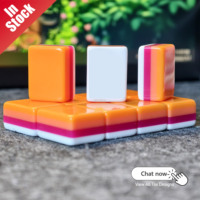 Tuiles de Mahjong Américaines de Luxe en Acrylique, Design Écaille de Tortue, Comprend le Mahjong Rose