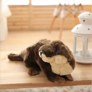 Atacado pelúcia brinquedo simulação lontra do mar personalizado pelúcia rio lontra boneca personalizado bicho de pelúcia realista lontra pelúcia