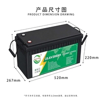 Paket Baterai Lithium Iron Phosphate 25.6V 200Ah dengan 6000 Siklus untuk Penyimpanan Energi -20~60 Suhu Operasi