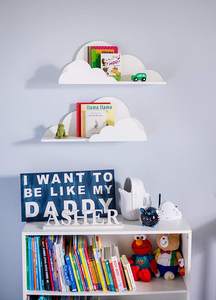 Camera dei bambini Scuola Materna Del Bambino Della Decorazione Della Parete Appeso Nube Ripiani in legno - Product Image 4