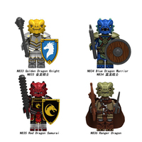 Figuras de Acción de Soldados de Castillo Medieval, Bloques de Construcción, Dragón, Caballero de Anime, Accesorio, Caballo de Guerra, Milicia, Casco, Escudo, Juguete, Regalo A29