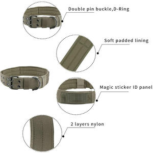 हल्के छोटे मध्यम बड़े कुत्ते आउटडोर सामरिक नायलॉन समायोज्य कॉलर कर्षण रस्सी बकल डी-रिंग बंद के साथ सभी मौसमों - Product Image 2