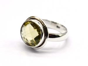 Natural <b>Citrine</b> Round Gemstone 925 Sterling Silver <b>Ring</b> - Product Image 4
