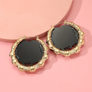 Pendientes <span class=keywords><strong>de</strong></span> <span class=keywords><strong>boca</strong></span> roja punk exagerados con personalidad, superventas, grandes y redondos, labios dorados <span class=keywords><strong>de</strong></span> bambú, pendientes <span class=keywords><strong>de</strong></span> beso, joyería - Product Image 5