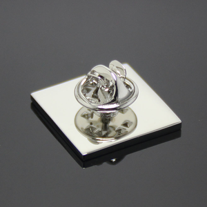 Spilla da bavero personalizzabile con nome, in oro e argento, rettangolare o quadrata, vuota - Product Image 4
