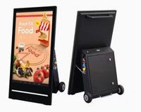 Panneau publicitaire LED portable étanche rechargeable de 55 pouces, affichage numérique LCD, support d'affichage pour centre commercial