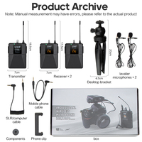 Système de Microphone sans fil Lavalier, Microphone à double canal, UHF, avec 2 casques et 2 revers