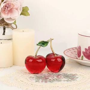 Adorno de Cristal con Cruz de Rosa y <span class=keywords><strong>Cereza</strong></span>, Ecológico, Grabado, Fruta Decorativa, Regalo Coleccionable para Bodas, Cumpleaños, Fiestas y Otras Ocasiones - Product Image 2