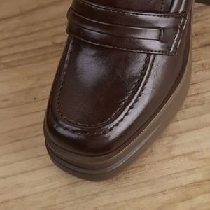 Cialisa Eleganti <span class=keywords><strong>Mocassini</strong></span> con Plateau 2025 Autunno Scarpe in Vera Pelle di Alta Qualità Punta Tonda Slip-On Tacchi Alti Chunky Nuovi Pump da <span class=keywords><strong>Donna</strong></span> - Product Image 6