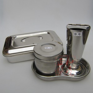 Zh Stainless Steel Deep Four Hole Square Tray With Bottle 304 Medical Aesthetic Sterilization Tray Durable - Product Image 3