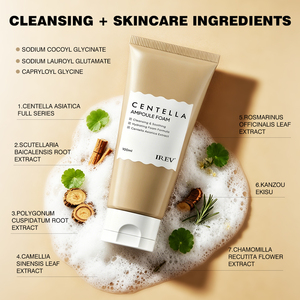 Espuma Limpiadora Facial de Centella Asiática de Marca Blanca 100ml para Limpieza Profunda, Calmante, Hidratante y Espuma Densa, Refrescante para la Piel - Product Image 2