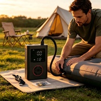 Gonfleur de pneus sans fil 150 PSI, compresseur d'air portable avec arrêt automatique, manomètre numérique et lumière LED 3 modes pour voiture