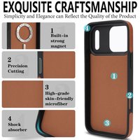 Étui de téléphone en cuir PU de haute qualité pour iPhone 12 13 14 15 16 17 Pro Max, coque arrière magnétique robuste
