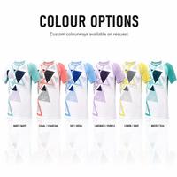 T-shirt de sport personnalisé à séchage rapide par sublimation, manches raglan, imprimé géométrique, respirant, pour entraînement d'équipe