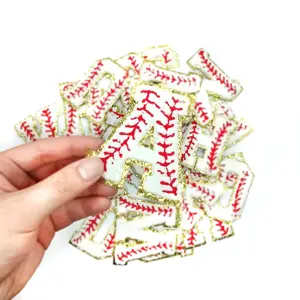 Lettres et chiffres de Baseball avec Patch Chenille, vente en gros