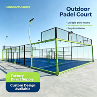 Cancha de Pádel Panorámica Interior y Exterior, Gran Cancha de Pádel de 20*10m 20*6m, Solución Personalizada para Clubes de Pádel