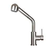 Robinet de cuisine extractible en acier inoxydable 304, avec cartouche céramique, monotrou, style américain, eau chaude/froide, rétractable, pour usage domestique