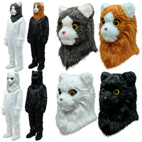 Masque amusant de tête d'animal à bouche ouverte pour chat, accessoire de fête d'Halloween, en matériau blister, personnalisable, directement de l'usine