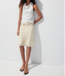 Women's Viscose Chiffon Mini <b>Skirt</b> Solid Color Regular Waistline Soft Minimalist Straight Design All Seasons Wear - Product Image 2