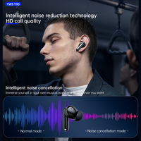 Écouteurs Bluetooth Y90 Pro3 ANC & ENC à réduction de bruit avec affichage LED intégré, certifiés CE FCC Rohs, 350 mAh, 21H, écouteurs sans fil TWS