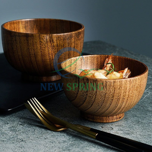 Durable Reusable <b>Wooden</b> <b>Salad</b> <b>Bowls</b> - 100% Natural Wood, Sustainable & Disposable-Look for Restaurants and Events - Product Image 4