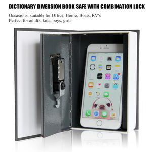 Shuaima Book-Shape Hidden Safe with Combination <strong>Lock</strong> for Cash &amp; Jewelry Real Paper Spine Steel Box Inside Book Shelves &amp; Hotels - Product Image 3