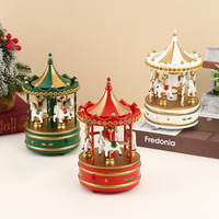 Vente en gros de boîtes à musique en bois de style européen, rotatives, à piles, créatives, pour décorations de cadeaux d'anniversaire et de Noël