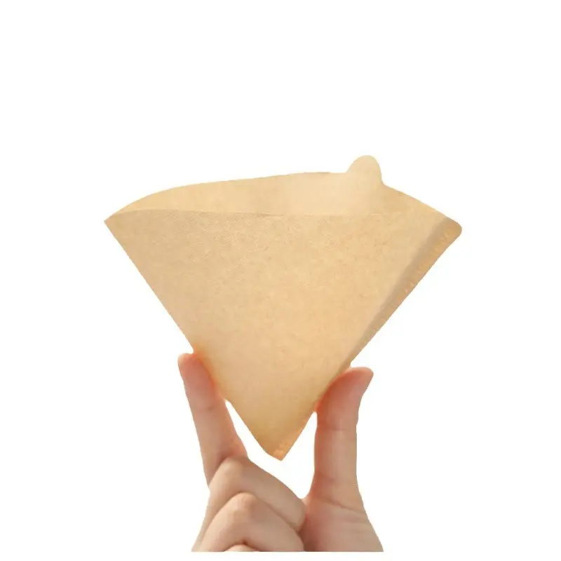 Wholesale of household hand brewed coffee filter paper, log pulp conical filter, coffee machine drip filter paper