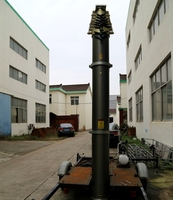 Mât d'éclairage télescopique portable de type pneumatique à levage électrique et manuel de 5 m, 6 m, 9 m pour antenne Starlink Mini et radio