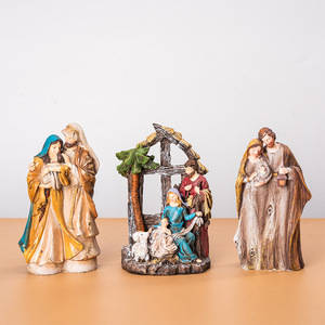 Ensemble de figurines de crèche de Noël en forme d'arbre, 5-5,9 pouces, finition mate, décoration de salon - Product Image 2